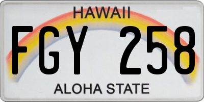 HI license plate FGY258