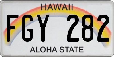 HI license plate FGY282