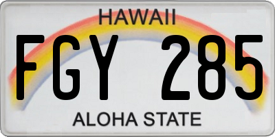 HI license plate FGY285