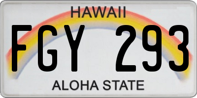 HI license plate FGY293