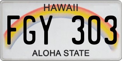 HI license plate FGY303