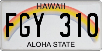 HI license plate FGY310