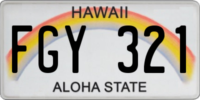 HI license plate FGY321