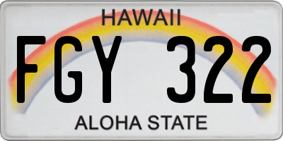 HI license plate FGY322