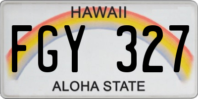 HI license plate FGY327