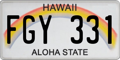 HI license plate FGY331