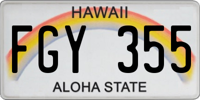 HI license plate FGY355