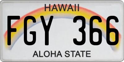 HI license plate FGY366