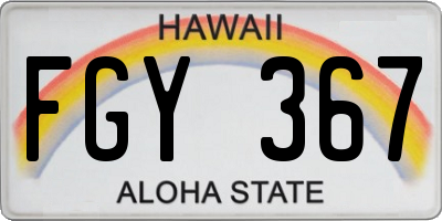 HI license plate FGY367