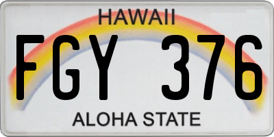 HI license plate FGY376