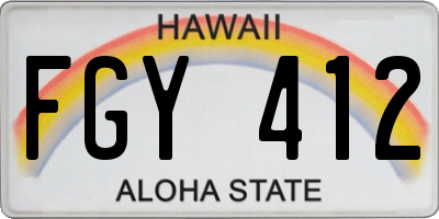HI license plate FGY412