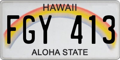 HI license plate FGY413