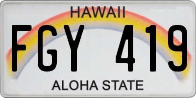 HI license plate FGY419