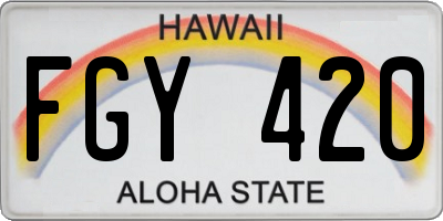 HI license plate FGY420