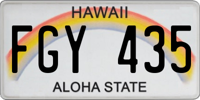 HI license plate FGY435