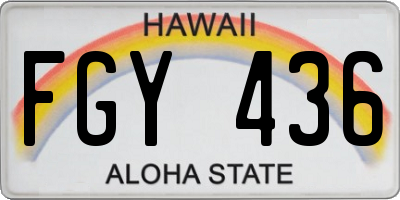 HI license plate FGY436