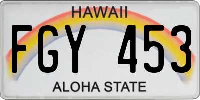 HI license plate FGY453