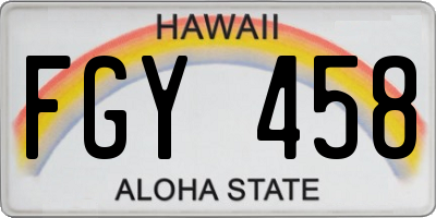 HI license plate FGY458