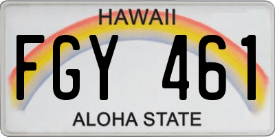 HI license plate FGY461
