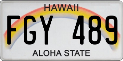 HI license plate FGY489