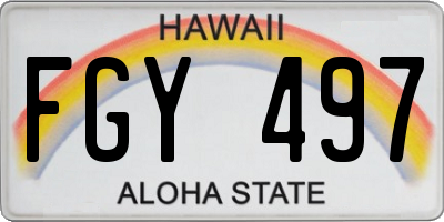 HI license plate FGY497