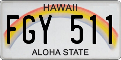 HI license plate FGY511