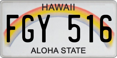 HI license plate FGY516