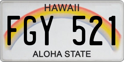 HI license plate FGY521
