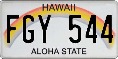 HI license plate FGY544