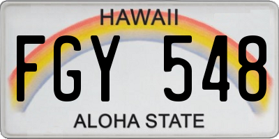 HI license plate FGY548