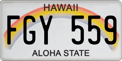 HI license plate FGY559