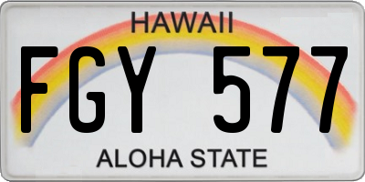 HI license plate FGY577