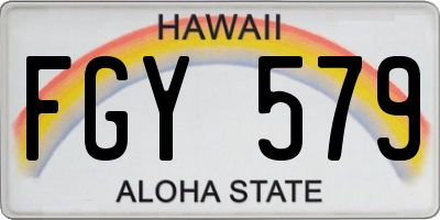 HI license plate FGY579