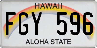 HI license plate FGY596