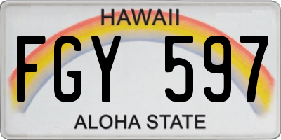 HI license plate FGY597