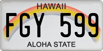 HI license plate FGY599