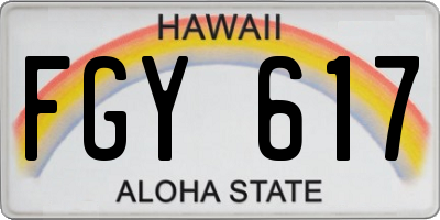 HI license plate FGY617