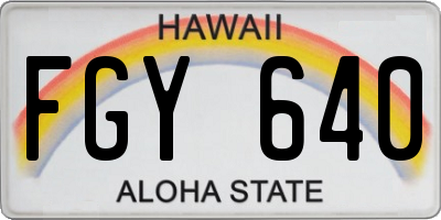 HI license plate FGY640