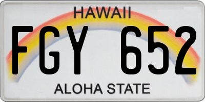 HI license plate FGY652
