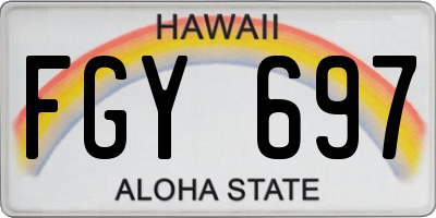 HI license plate FGY697