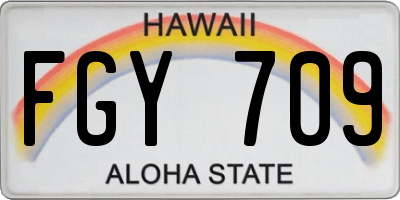 HI license plate FGY709