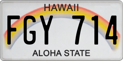 HI license plate FGY714