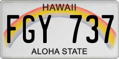 HI license plate FGY737