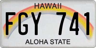 HI license plate FGY741