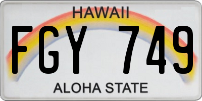 HI license plate FGY749