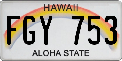HI license plate FGY753