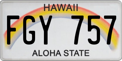 HI license plate FGY757