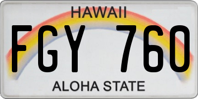 HI license plate FGY760