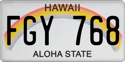 HI license plate FGY768