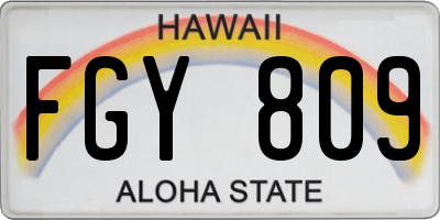 HI license plate FGY809
